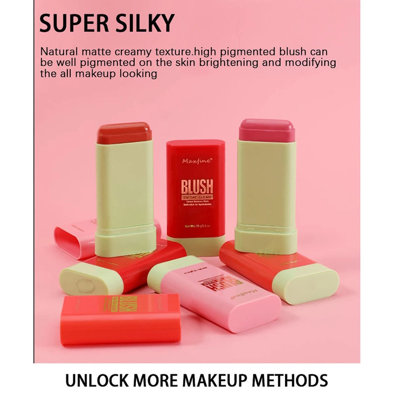 Multi-Functional Blush Stick, Waterproof Long Lasting Makeup, Easy Color Delicate Moisture, Cream-to-Glow Cheeks & Lips