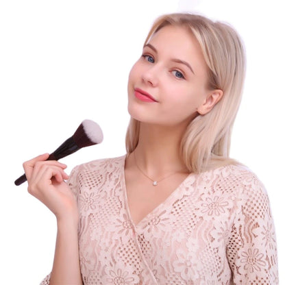 10pcs Makeup Brushes With PU Case, Premium Wood Handle Makeup Brush Kit, Soft Bristles for Blending and Contouring