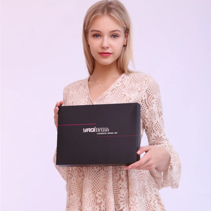 10pcs Makeup Brushes With PU Case, Premium Wood Handle Makeup Brush Kit, Soft Bristles for Blending and Contouring