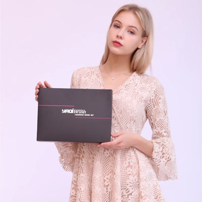 10pcs Makeup Brushes With PU Case, Premium Wood Handle Makeup Brush Kit, Soft Bristles for Blending and Contouring