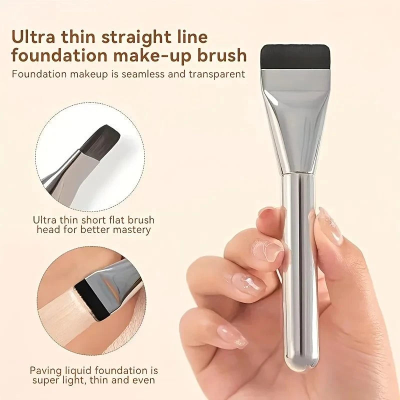 Multi-Use Ultra-Fine Hypoallergenic Nylon Bristle Oval Foundation Brush, Ideal for Face Contouring & Flawless Makeup