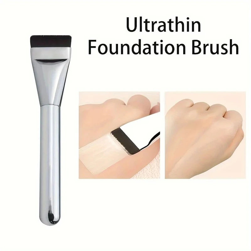 Multi-Use Ultra-Fine Hypoallergenic Nylon Bristle Oval Foundation Brush, Ideal for Face Contouring & Flawless Makeup
