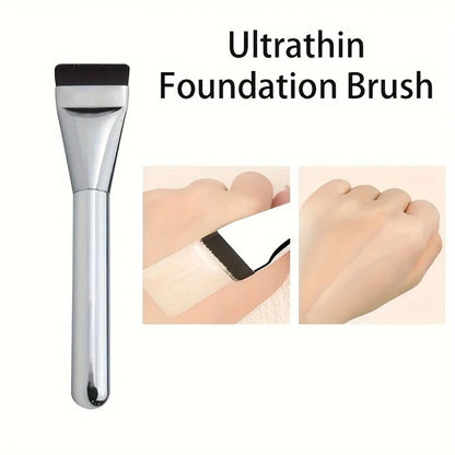 Multi-Use Ultra-Fine Hypoallergenic Nylon Bristle Oval Foundation Brush, Ideal for Face Contouring & Flawless Makeup