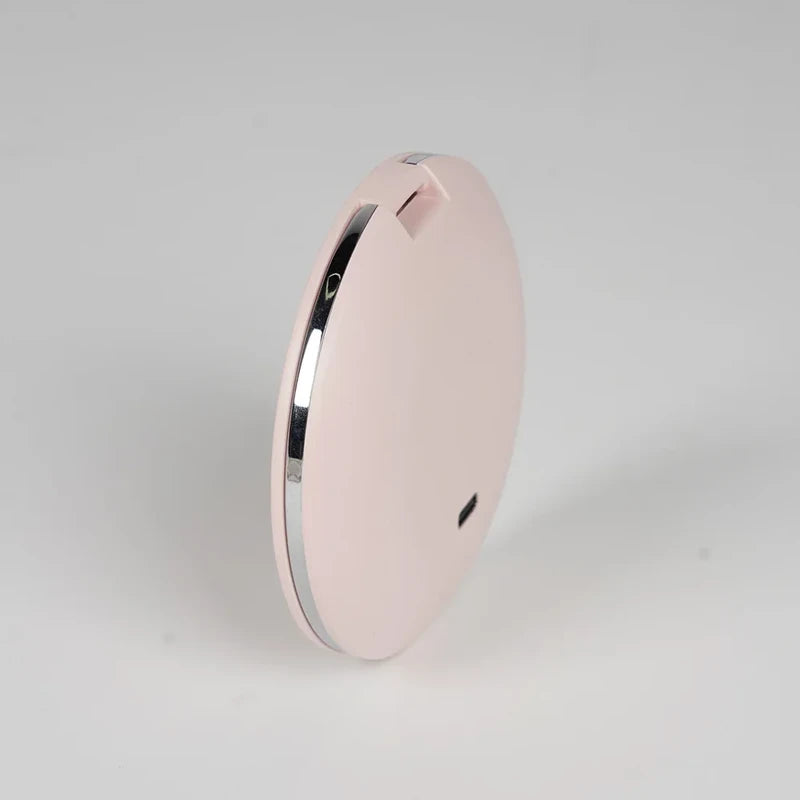 Portable LED Makeup Mirror Handheld Pocket Compact, Dual Sided Mirror with 5x Magnification, USB Rechargeable