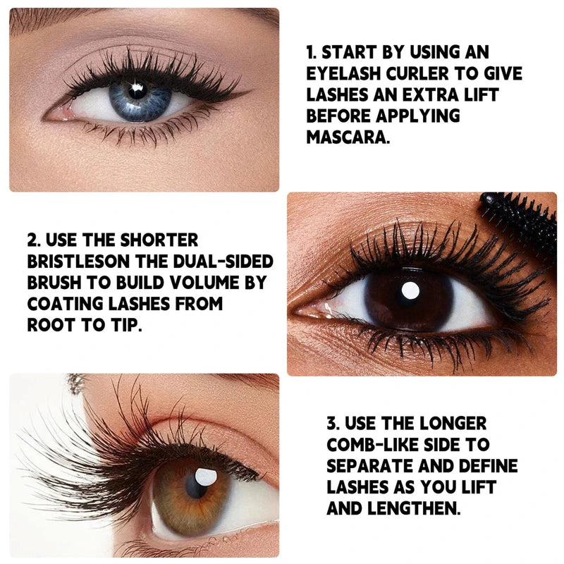 Long-lasting Waterproof Mascara, Anti-fouling for Full Eyelashes, Festival and Stage Makeup, Smudge Proof Volume Boost