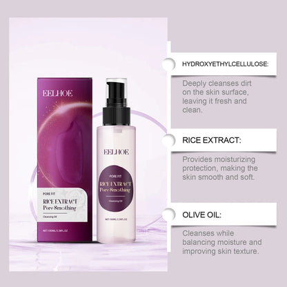 Gentle Makeup Remover Oil For Face Eyes Lips, Easy Emulsify, Deep Cleansing Pores Moisturize Skin Remains Soft Smooth