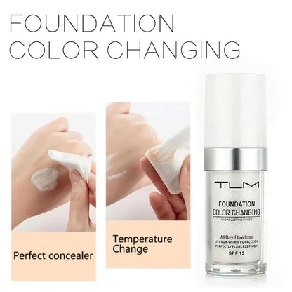 TLM Color Changing Foundation – Magic Liquid Makeup Base Soft Matte Long Lasting Hydration