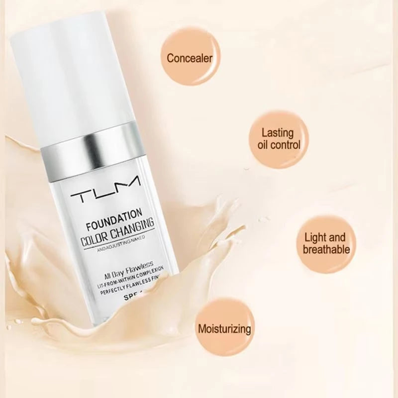 TLM Color Changing Foundation – Magic Liquid Makeup Base Soft Matte Long Lasting Hydration