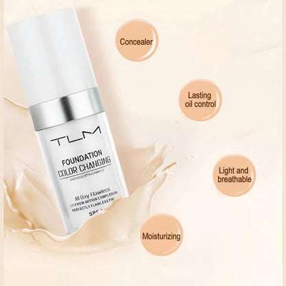 TLM Color Changing Foundation – Magic Liquid Makeup Base Soft Matte Long Lasting Hydration