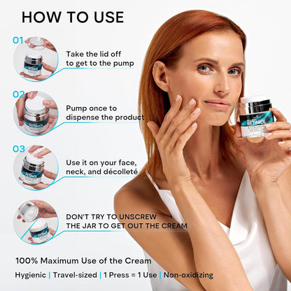 Face Moisturizer Retinol Cream, Anti Aging Wrinkle Remover with Collagen & Hyaluronic Acid Skin Care Cream