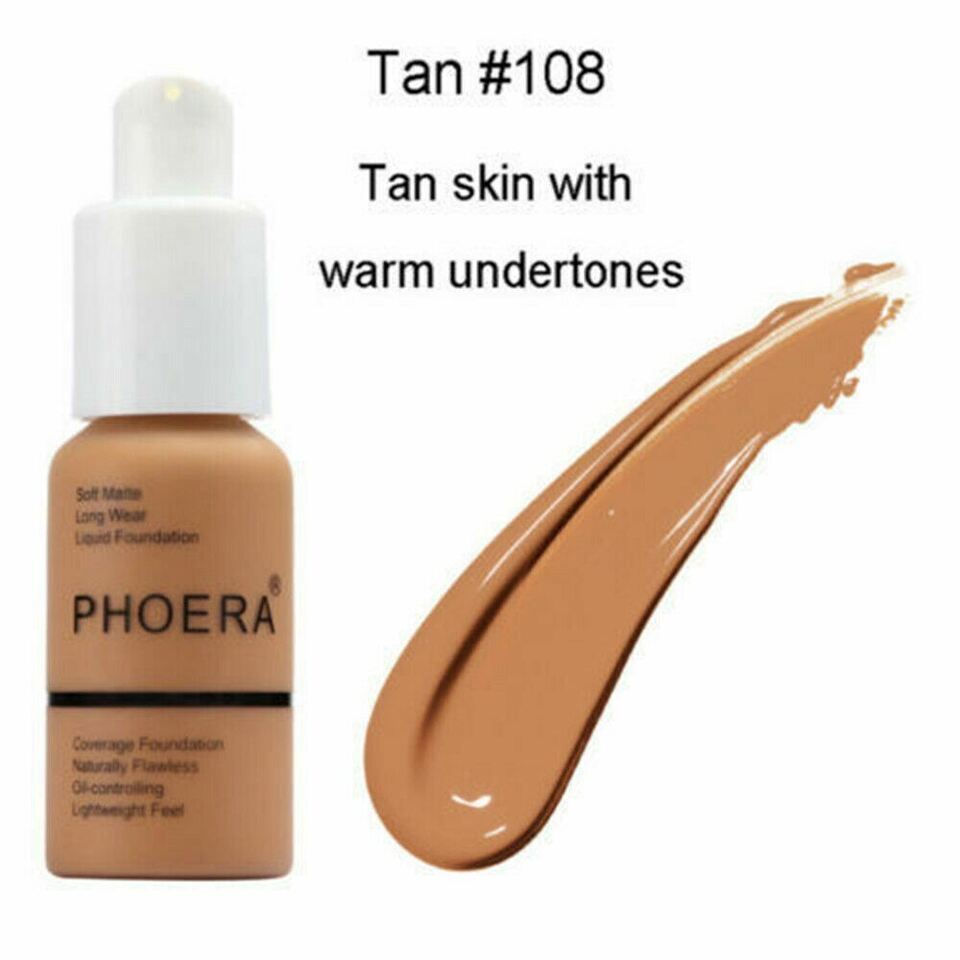 PHOERA Foundation Makeup Full Coverage Fast Base Brighten long-lasting Shade US