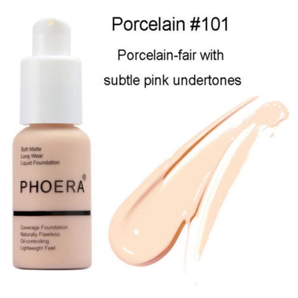 PHOERA Foundation Makeup Full Coverage Fast Base Brighten long-lasting Shade US