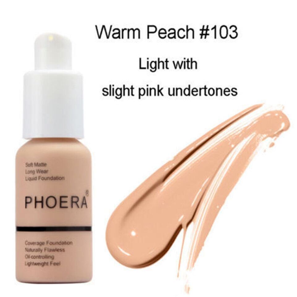 PHOERA Foundation Makeup Full Coverage Fast Base Brighten long-lasting Shade US