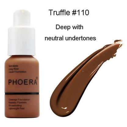 PHOERA Foundation Makeup Full Coverage Fast Base Brighten long-lasting Shade US