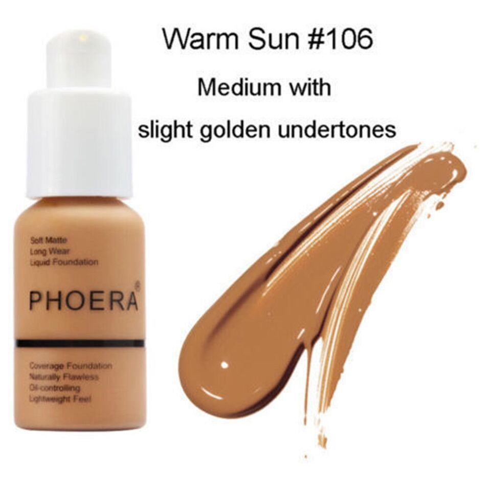 PHOERA Foundation Makeup Full Coverage Fast Base Brighten long-lasting Shade US