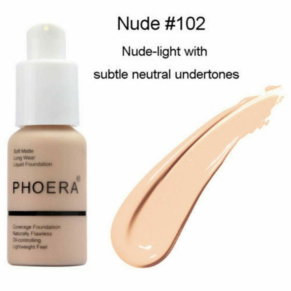 PHOERA Foundation Makeup Full Coverage Fast Base Brighten long-lasting Shade US